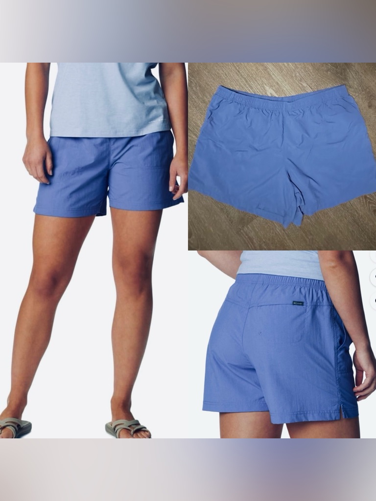 Women’s Columbia Blue Drawstring Athletic Shorts With Pockets Size Xxl Xx-Large